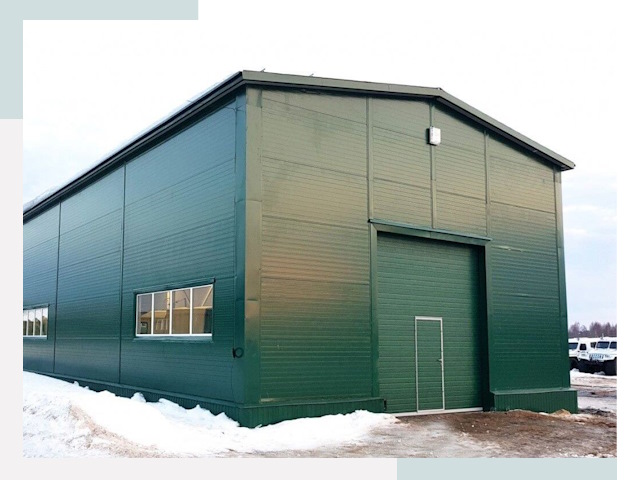 Двускатные ангары в Ломоносове