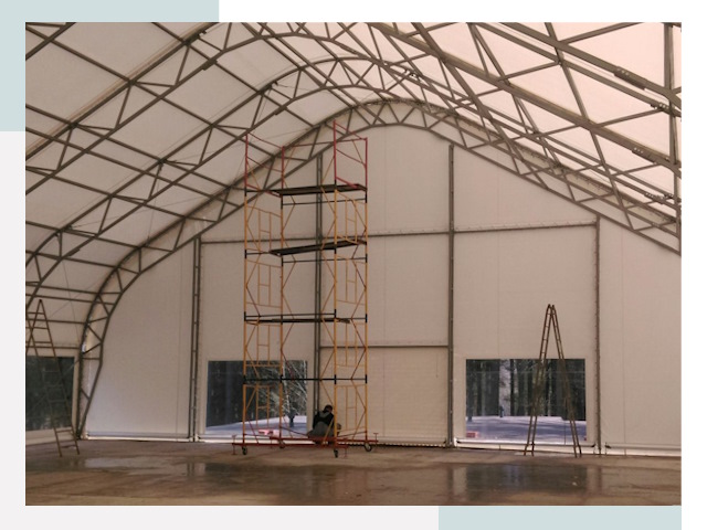 Шатровые ангары в Ломоносове